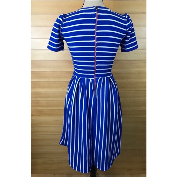 Lularoe Amelia xs blue stripe dress - Picture 6 of 8